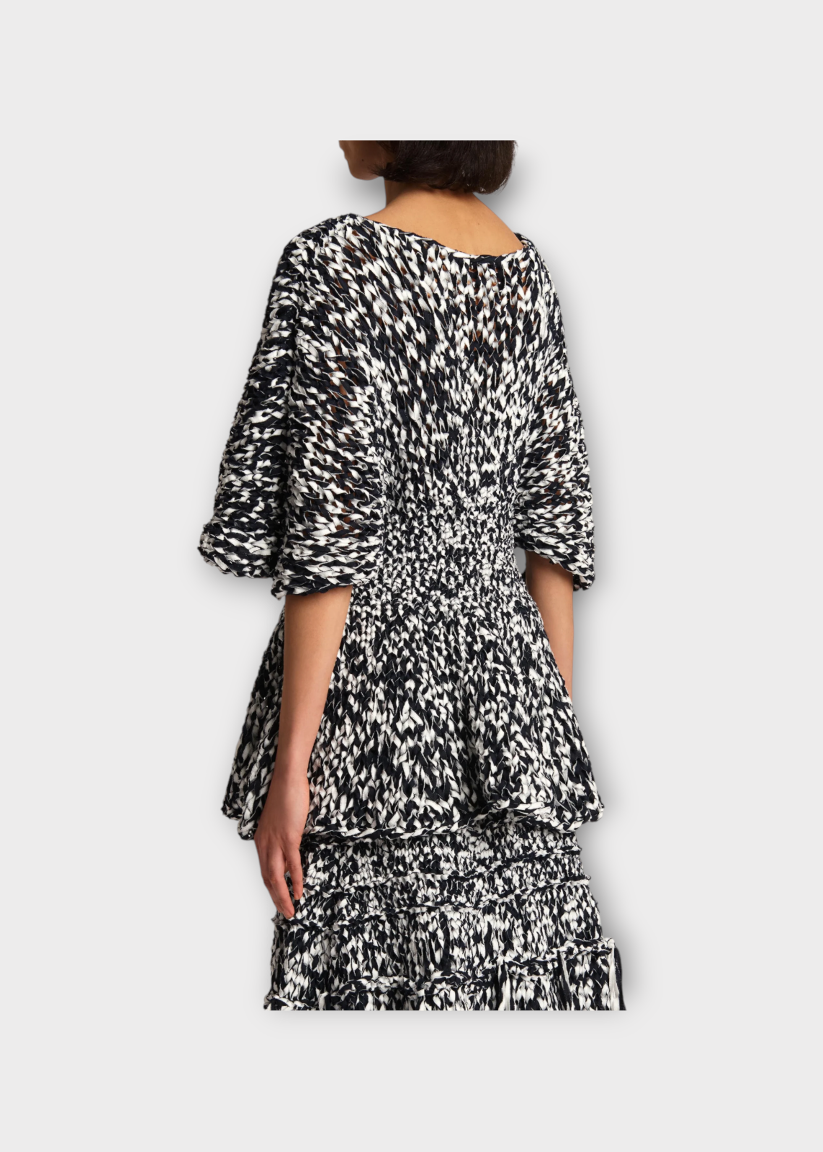 Khaite Khaite Top, Multi, Mathilde Knitted Cotton Peplum Top In Glaze & Midnight Navy