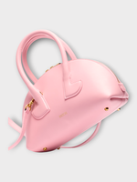 Patou Patou Bag, Pink, Calf Leather Zipped Bowling Bag In Primrose Pink w/ Shoulder Strap