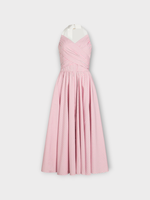Patou Patou Dress, Multi, Halter Neck Draped Volume Dress In Primrose Pink Stripes