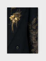 Dries Van Noten Dries Van Noten Jacket, Navy, Barton Double Breasted Blazer w/ Gold Embroidery & Semi Precious Stones