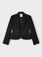 Noir Kei Ninomiya Noir Kei Ninomiya Jacket, Black, Wool Single Breasted Cropped Blazer in Black