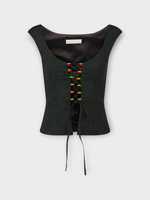 Julie Kegels Julie Kegels Top, Black, Tio Sleeveless Lace Up Corset Like Top