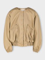 Dries Van Noten Dries Van Noten Jacket, Beige, Vadon Round Neck Elastic Waist Button Up Jacket
