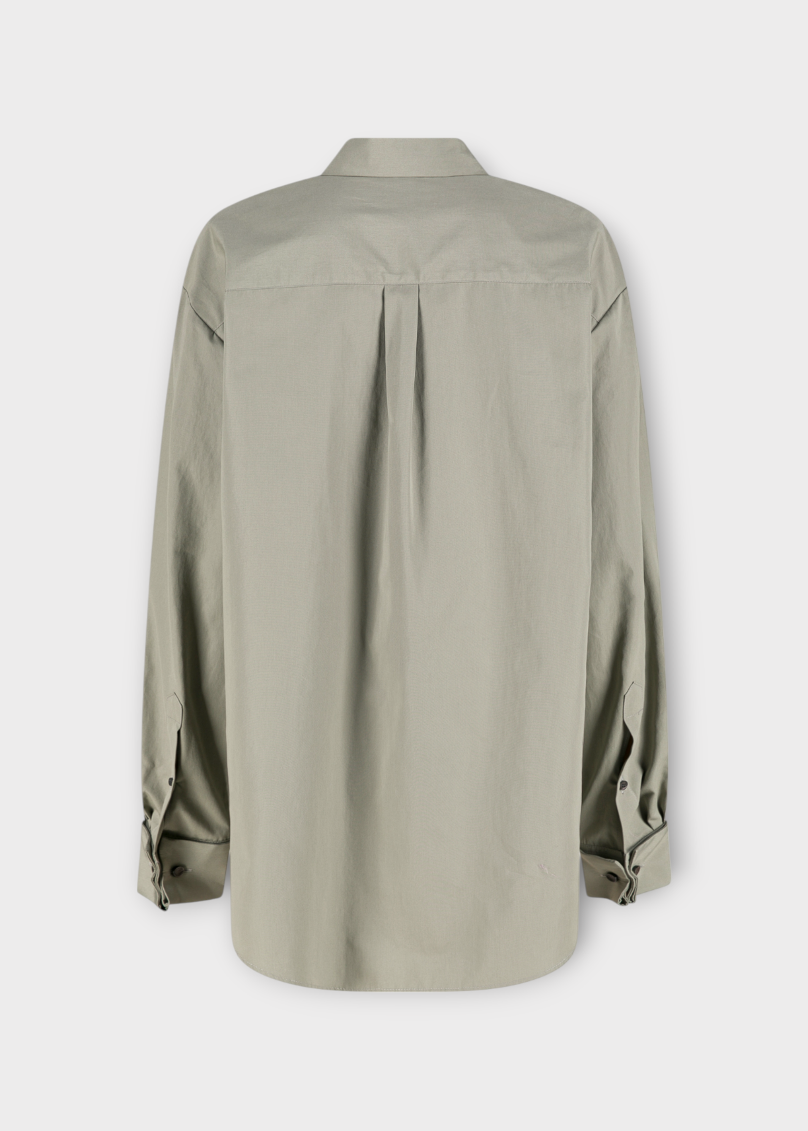 Dries Van Noten Dries Van Noten Shirt, Grey, Corsala Cotton Long Shirt In Cement w/ Cufflinks