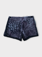 Dries Van Noten Dries Van Noten Shorts, Purple, Pinky Creased Giant Orchid Print Shorts In Mauve w/ Lace Detail