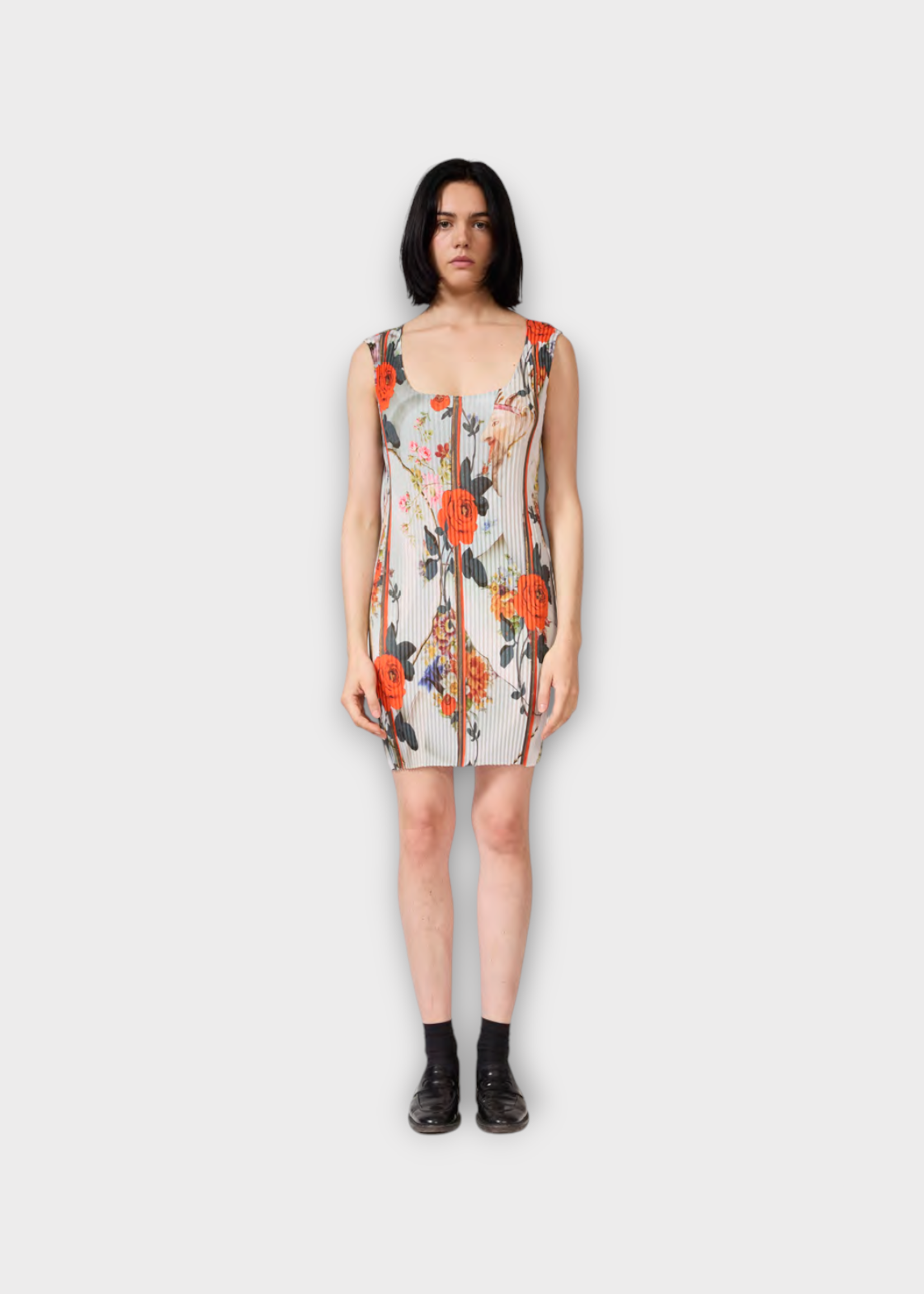 Julia Heuer Julia Heuer Dress, Print, Fritz Hand Pleated Sleeveless Dress w/ Rudi Print