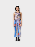 Julia Heuer Julia Heuer Top, Print, Thelma Sleeveless Hand Pleated Top w/ Alice Print