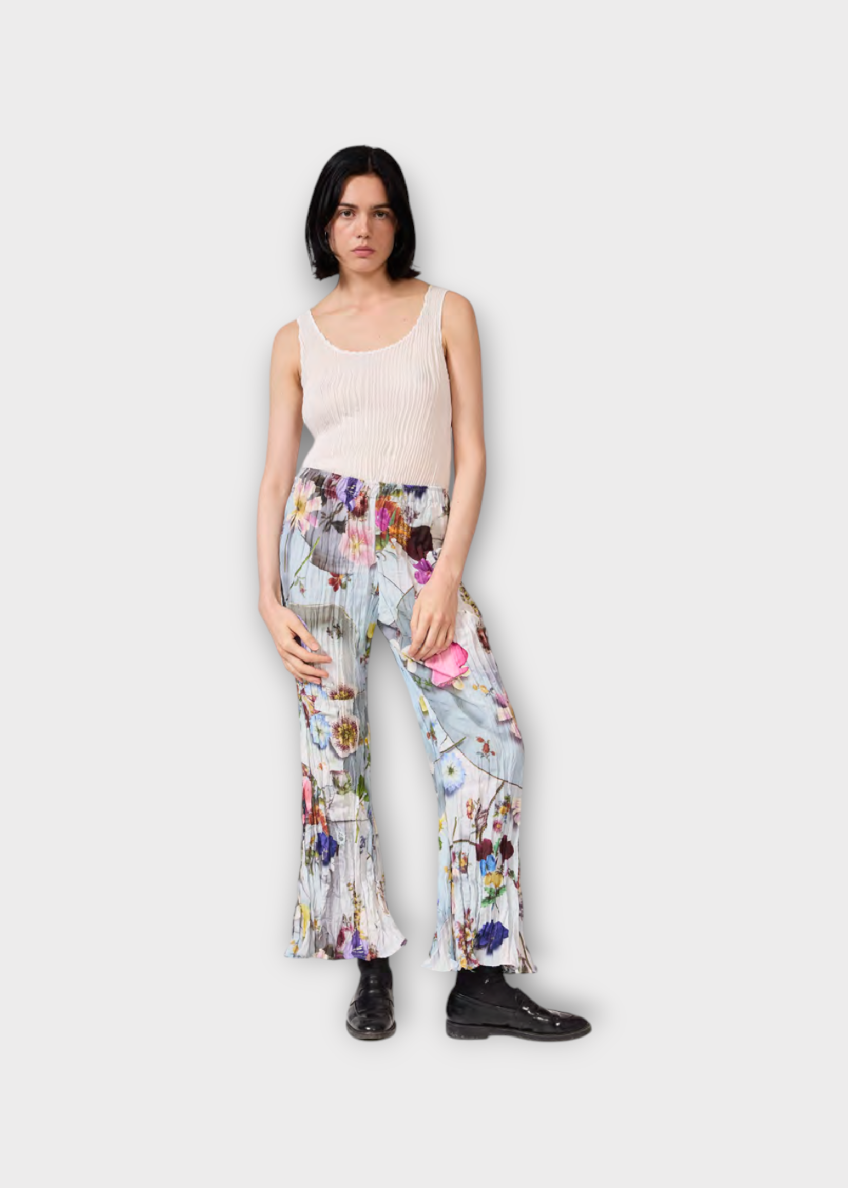 Julia Heuer Julia Heuer Trousers, Print, Daliah Hand Pleated Elastic Waist Pants w/ Maria Print