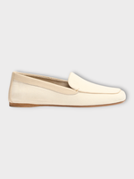 Khaite Khaite Flats, Beige, Monroe Calf Leather & Canvas Loafers In Cream & Dark Ivory
