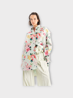 Marques' Almeida Marques Almeida Shirt, Print, Heavy Satin Oversized Collared Shirt In Mint w/ Mikado Flowers Print