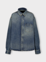 Balenciaga Balenciaga Shirt, Blue, Cotton Light Indigo Denim Regular Shirt In Sun Bleached Blue