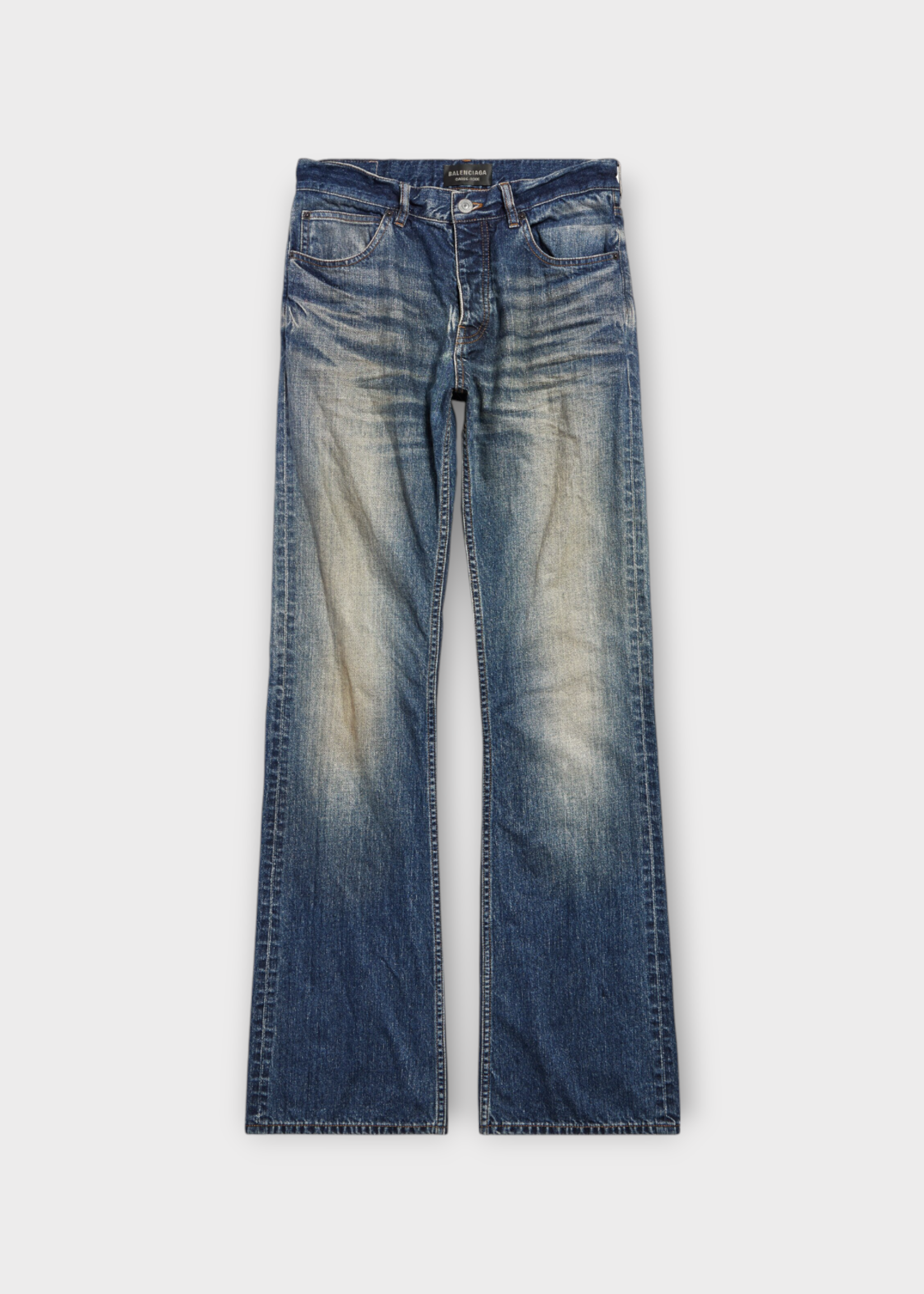 Balenciaga Balenciaga Trousers, Blue, Straight Fit Pants In Whiskers