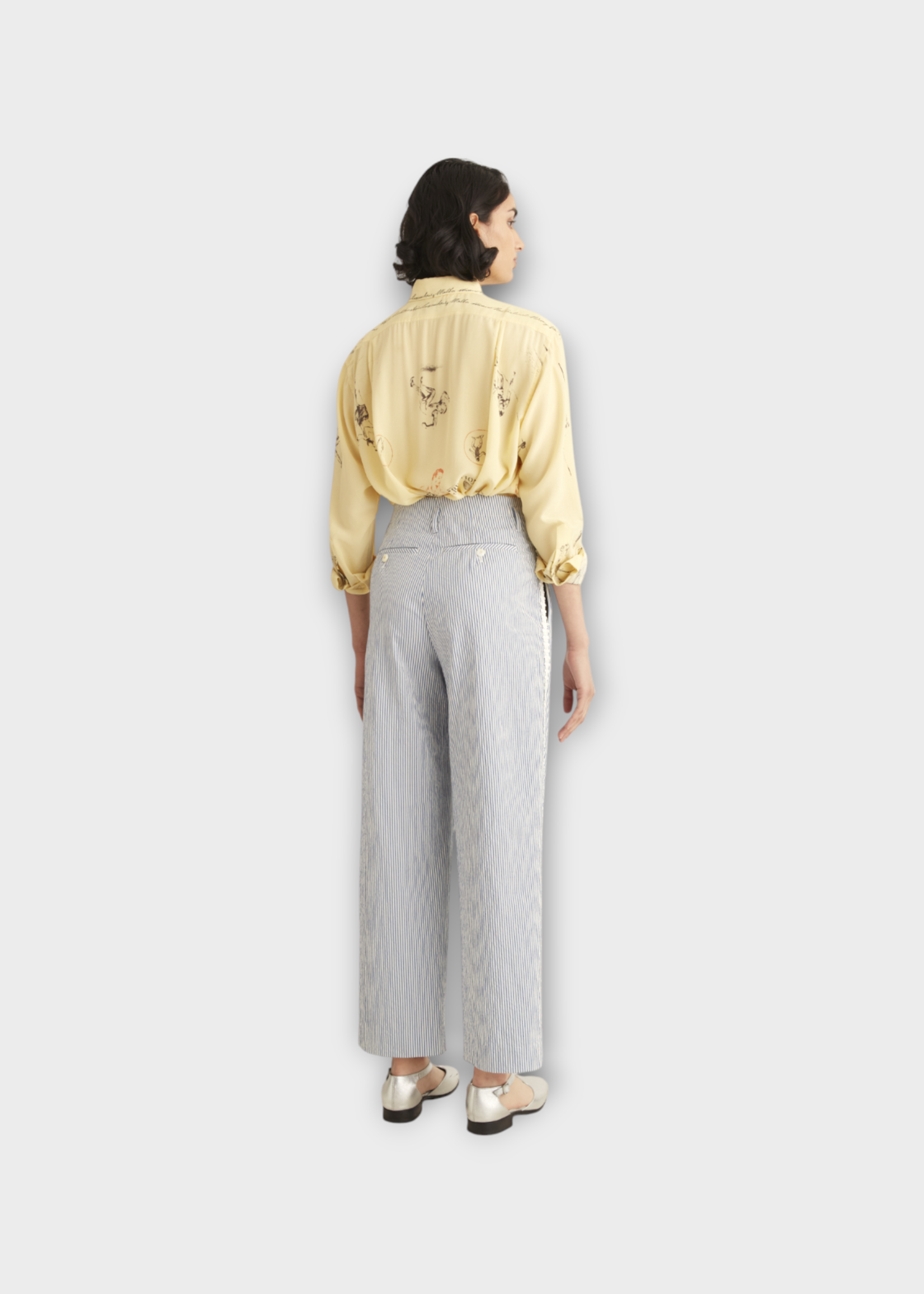 Bode Bode Trousers, Multi, Club Stripe Murray Wide Leg Relaxed Fit Trousers In Blue & White