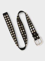 Bode Bode Belt, Black, Clover Charm Suede Leather Belt