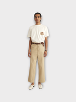 Bode Bode T-Shirt, White, Sportsman Patch Pocket T-Shirt In Cream w/ Beads