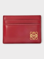 Loewe Loewe Wallet, Red, Anagram Shiny Calf Leather Puffer Plain Cardholder In Burnt Red