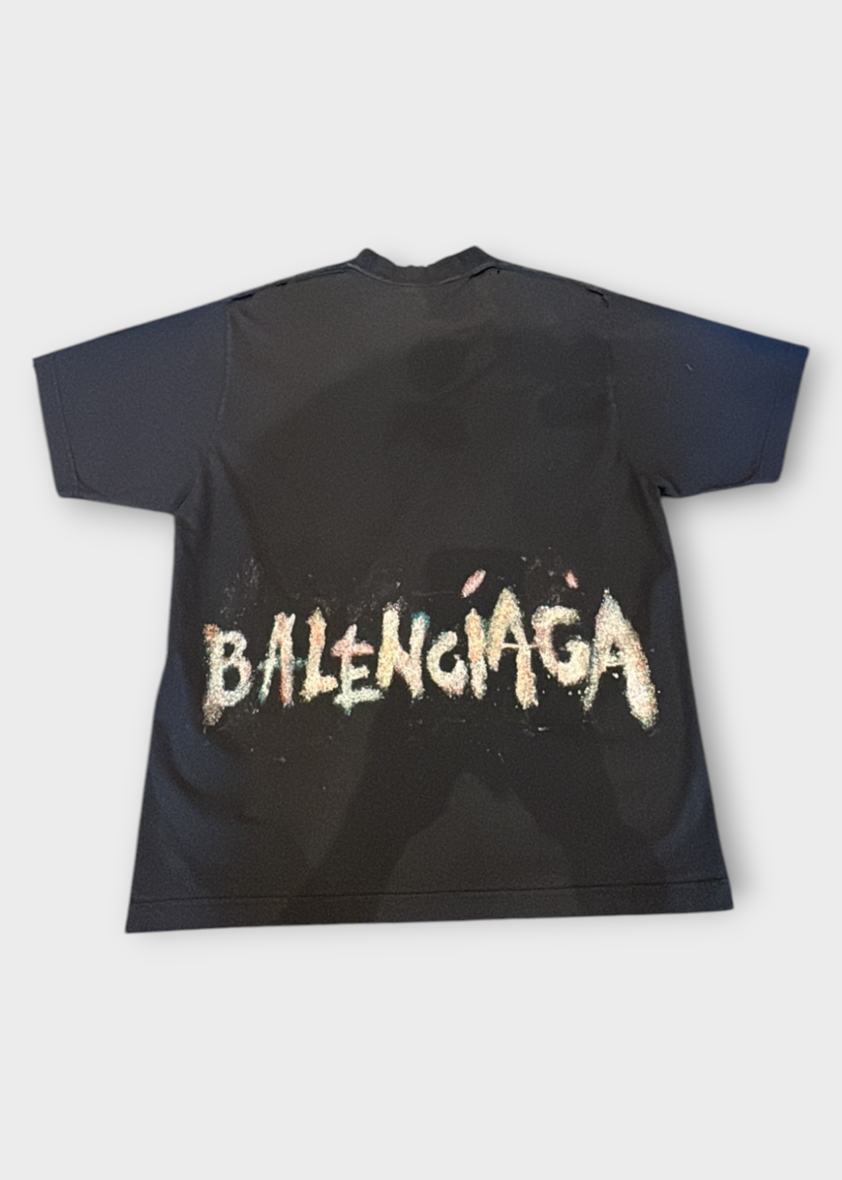 Balenciaga Balenciaga T-Shirt, Black, Balenciaga Nail Polish Dry Jersey Medium Fit T-Shirt In Faded Washed Black