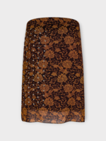 Dries Van Noten Dries Van Noten Top, Brown, Coja Sleeveless Top in Dark Brown e Black w/ Floral Print & Studs