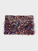 Dries Van Noten Dries Van Noten Bag, Multi, Embellished Magnetic Closure Envelope Bag in Red & Multicolour