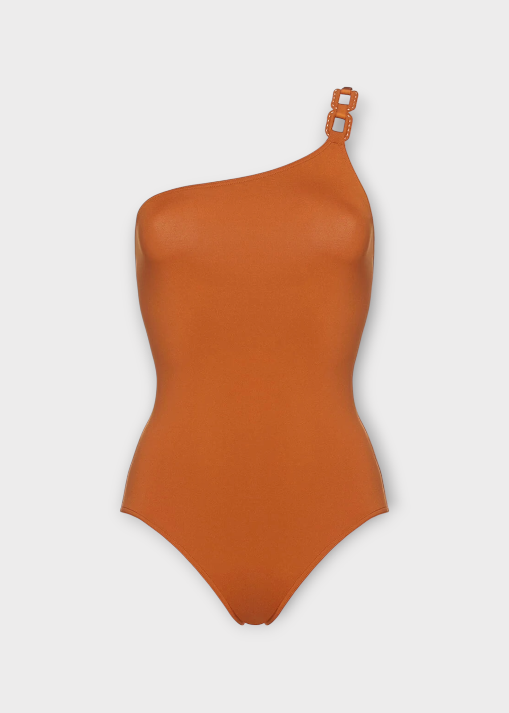 Eres Eres Swimwear, Brown, Plaisance One Shoulder One Piece Swimsuit In Ecorce