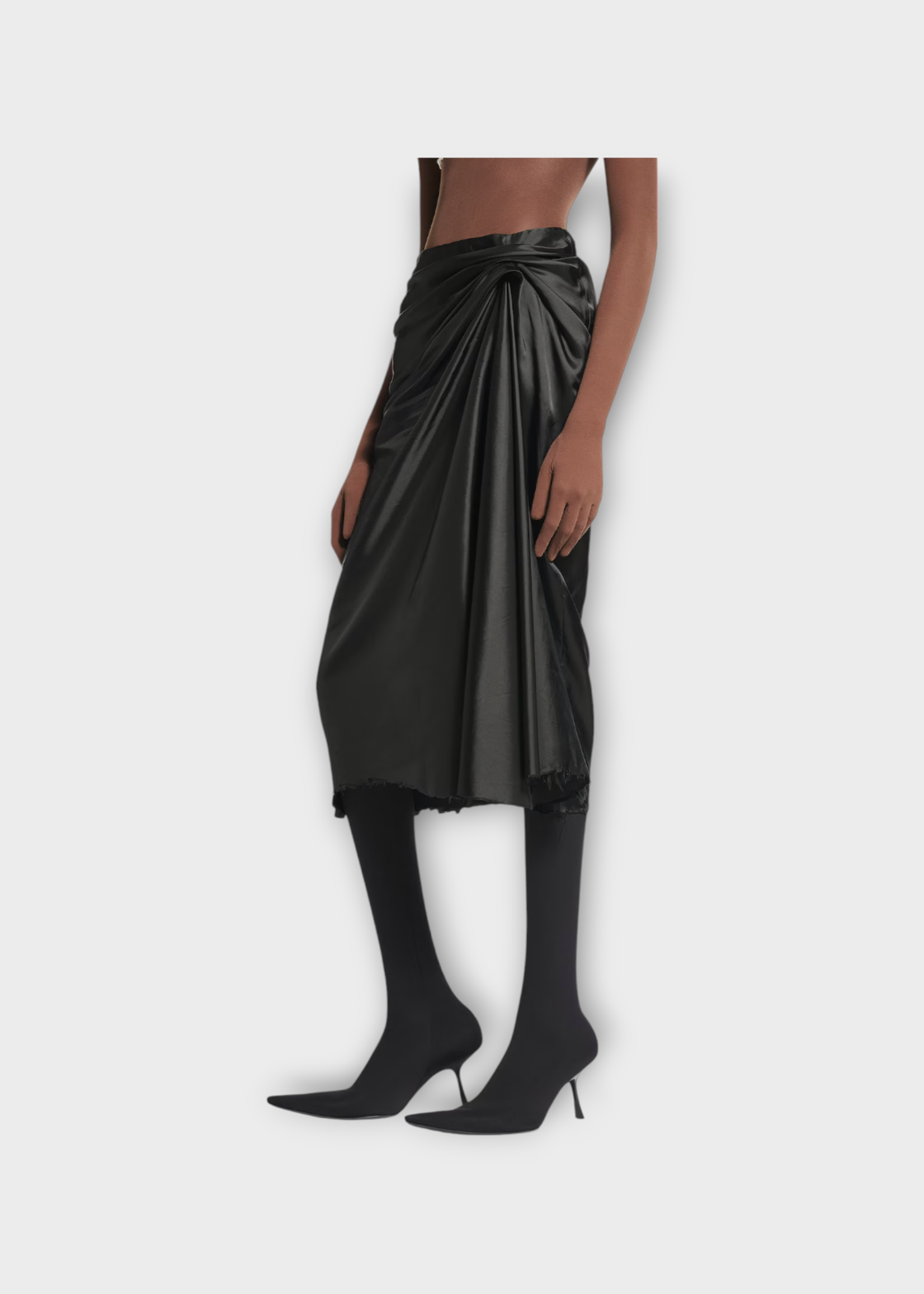 Balenciaga Balenciaga Skirt, Black, Cupro Twill Draped Skirt