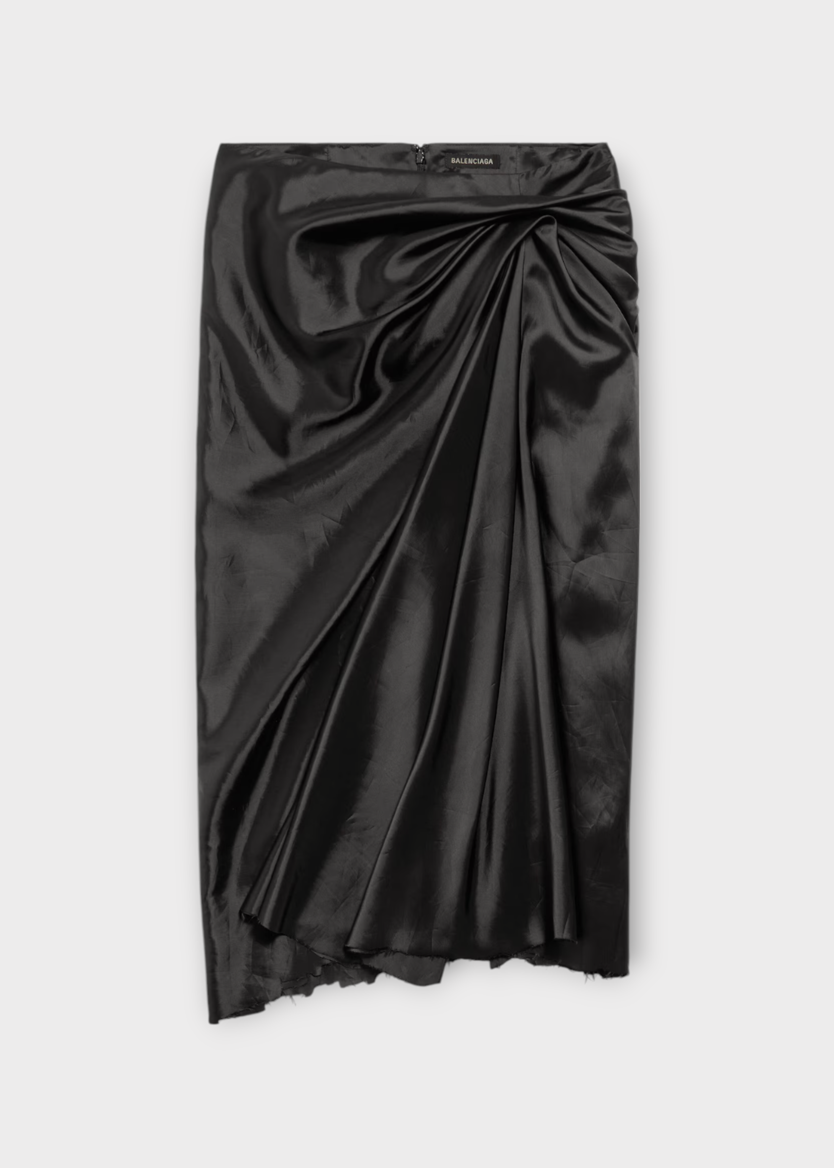 Balenciaga Balenciaga Skirt, Black, Cupro Twill Draped Skirt