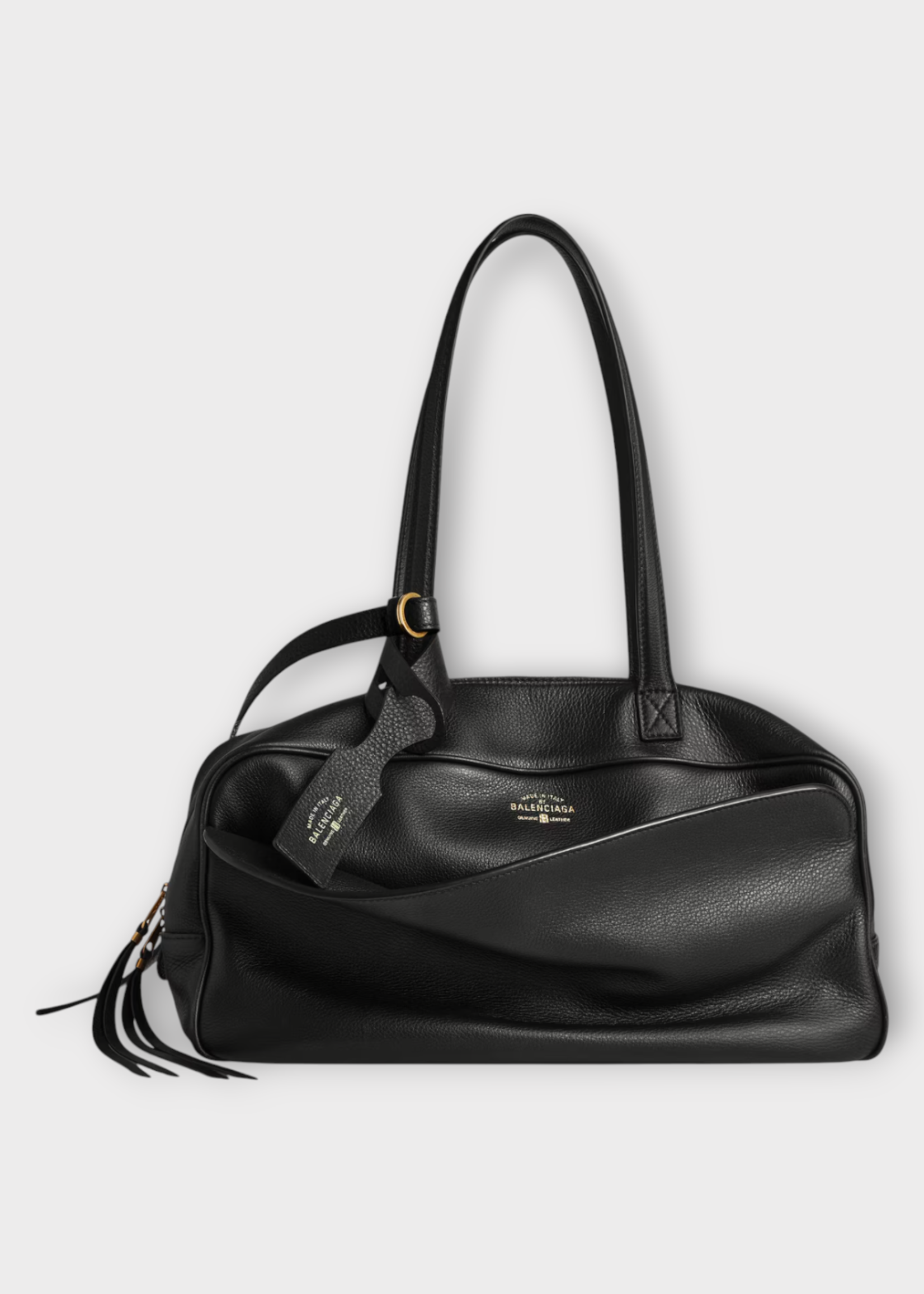 Balenciaga Balenciaga Bag, Black, Genuine Leather Holdall Bow Medium Bag