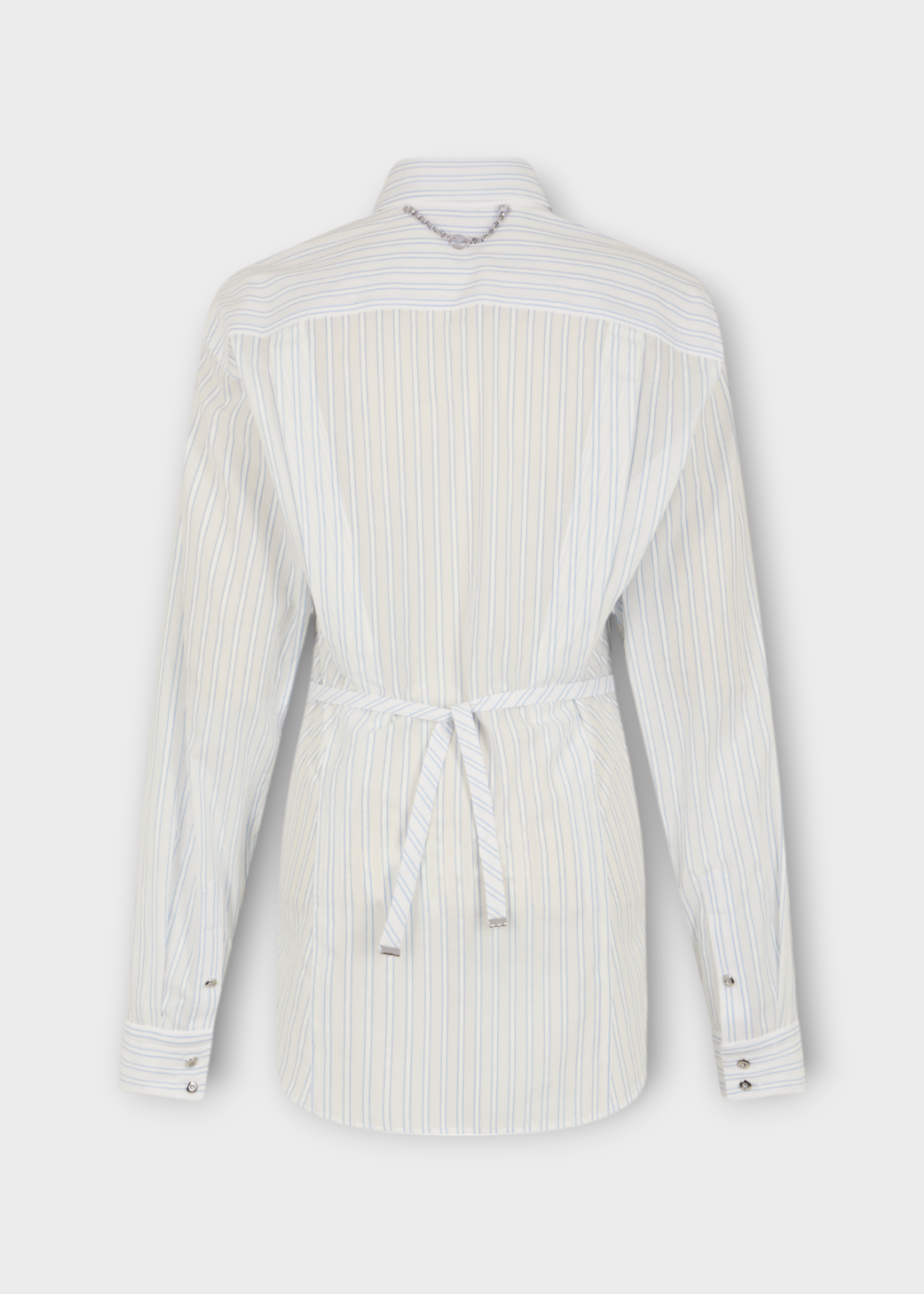 Rabanne Rabanne Shirt, Multi, Cotton Chest Pocket Stripe Shirt In Baby Blue & White #28