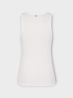 Rabanne Rabanne Top, White, Cotton Light Embroidered Tank Top