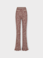 Rabanne Rabanne Trousers, Multi, 3D Stripe Elastic Waist Ribbed Pants In Melange Burgundy & Ecru