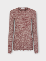Rabanne Rabanne Knitwear, Multi, 3D Stripe Ribbed Knitwear In Melange Burgundy & Ecru