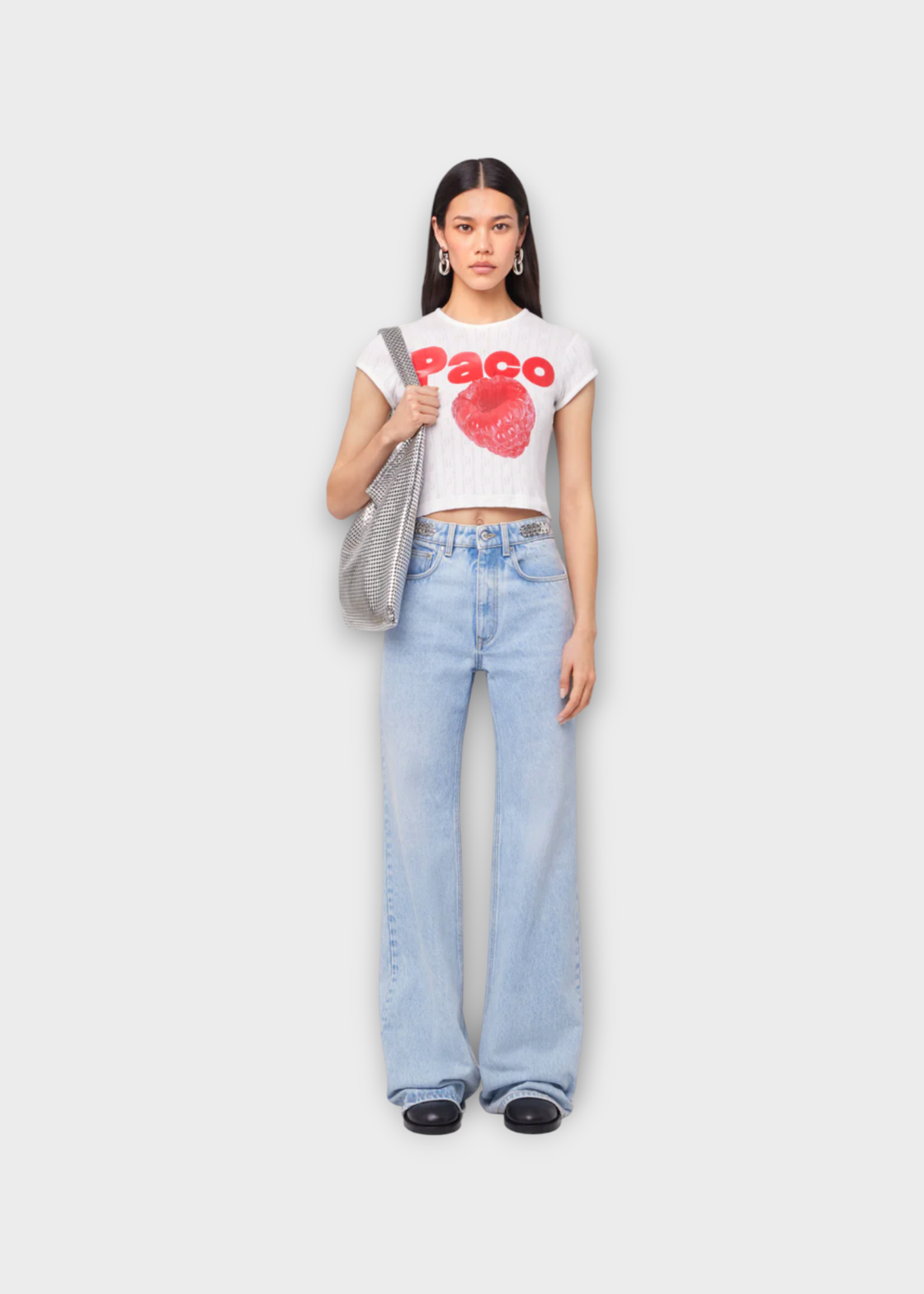 Rabanne Rabanne Jeans, Blue, Cotton Denim Classic Straight Leg Pants In Light Blue Denim