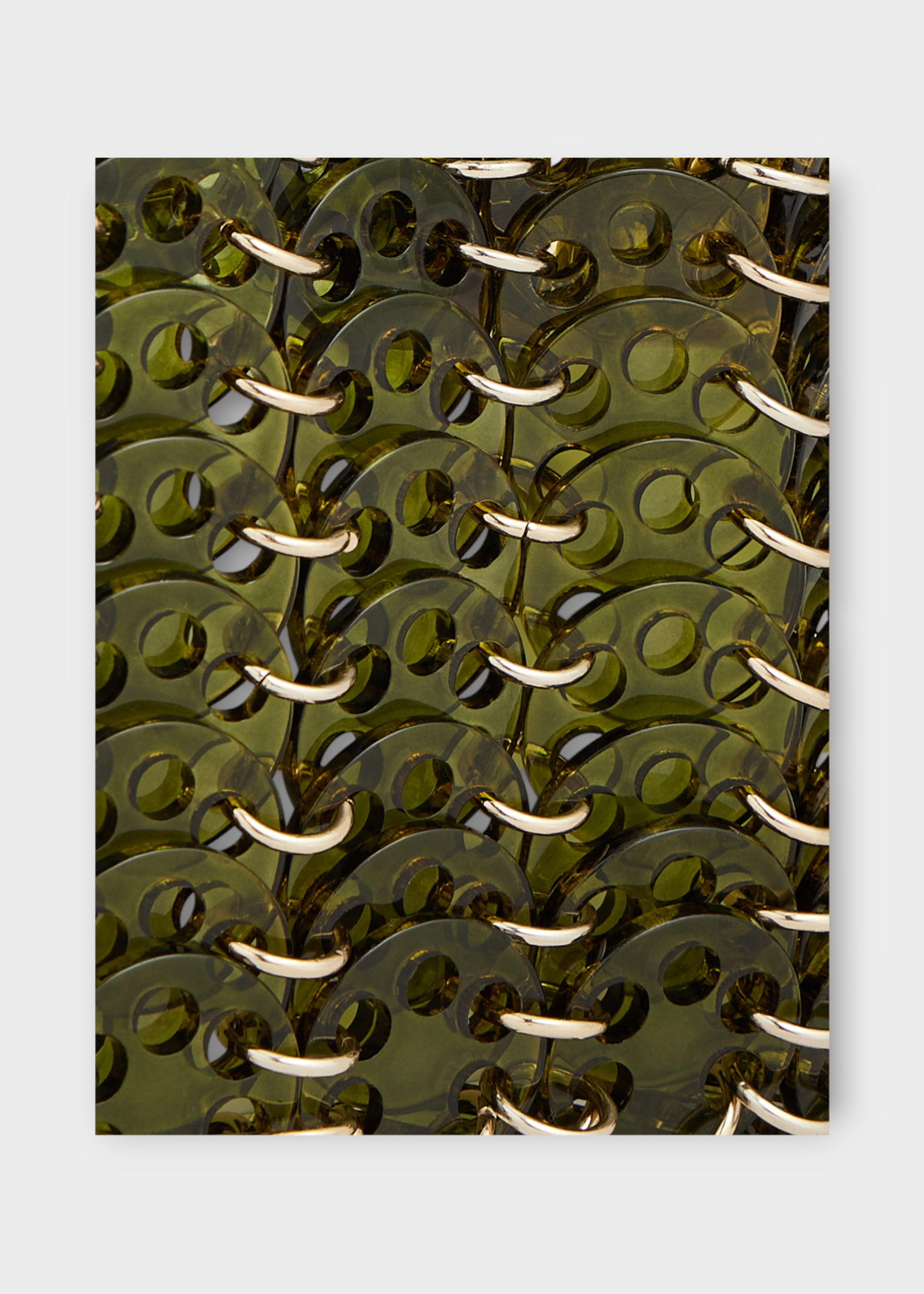 Rabanne Rabanne Bag, Green, Iconic 1969 Resin Disc Shoulder Bag w/ Gold Chain