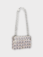 Rabanne Rabanne Bag, Multi, Sparkle Disc Shoulder Bag In Pink & Silver w/ Silver Chain