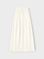 Destree Destree Skirt, White, Irving High Waist Buttoned Flared Midi Skirt