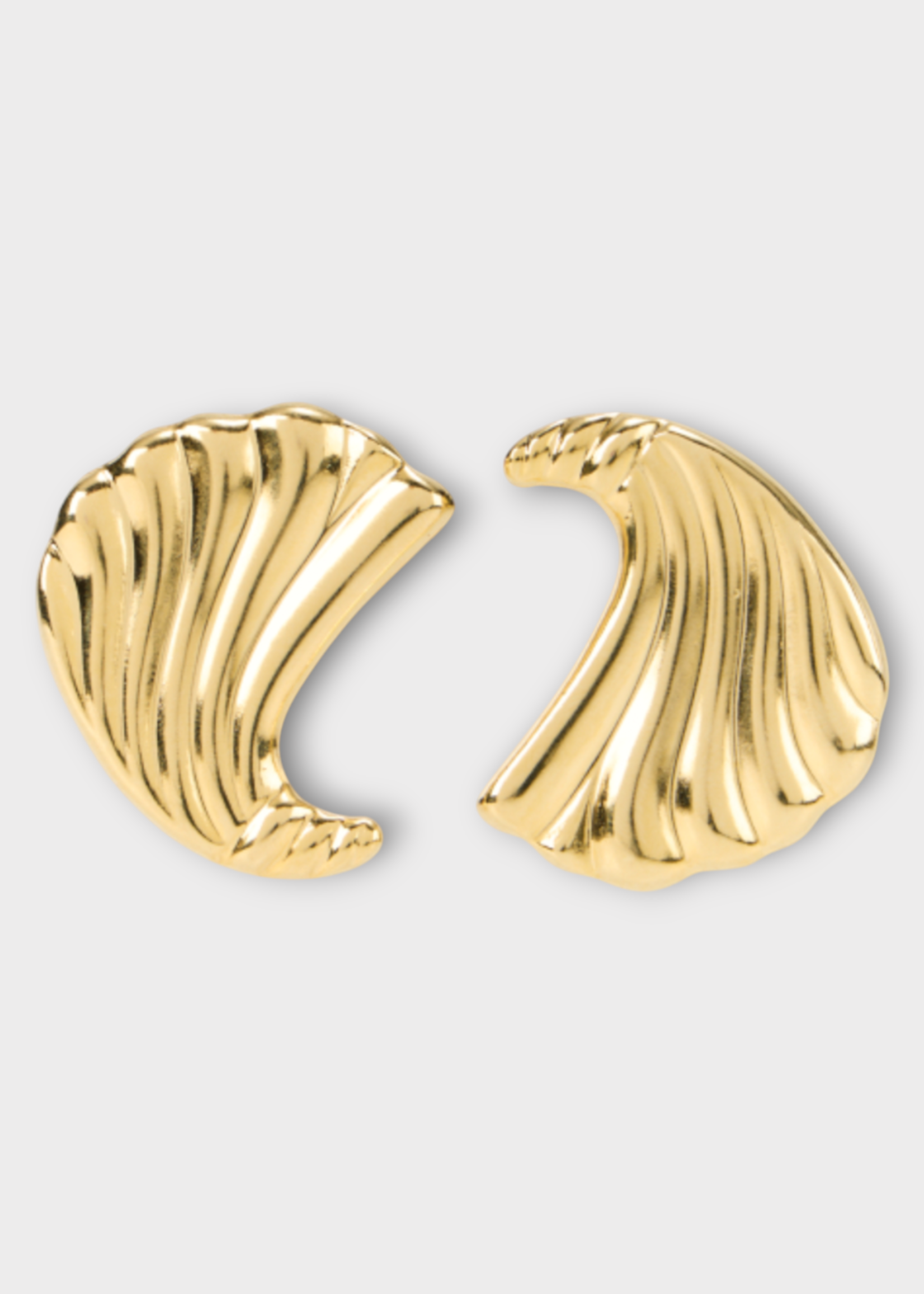 Destree Destree Earrings, Gold, Sonia Sculptured Croissant Stud Earrings in Gold