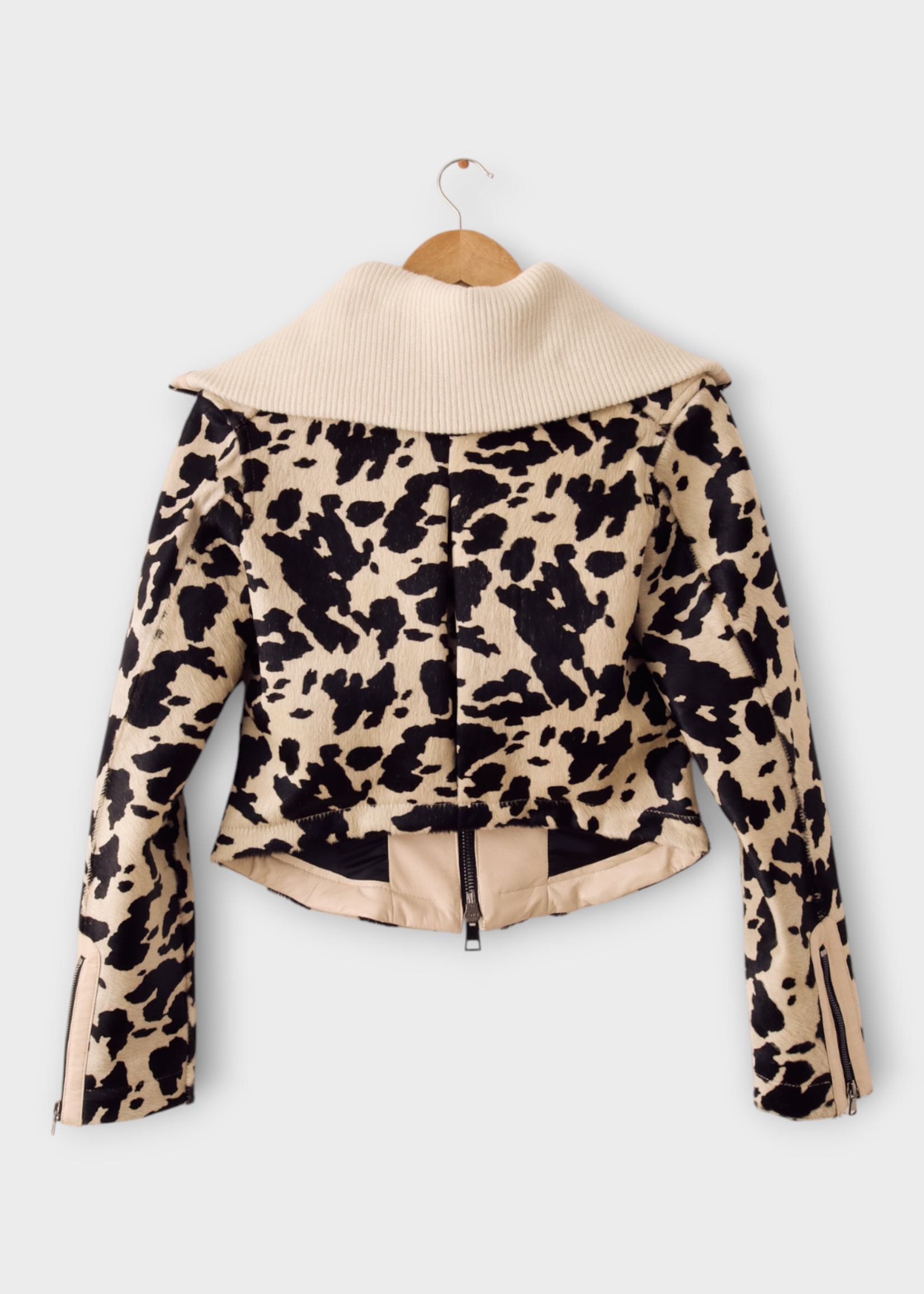 S.S.Daley S.S. Daley Jacket, Print, Evelyn Ponyskin Hair On Hide Zip Up Cropped Jacket w/ Calf Leather Trims #20
