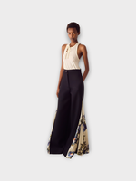 S.S.Daley S.S. Daley Trousers, Black, Audrey Silk & Tailoring Wool Wide Leg Trousers In Black & Printed Satin #16