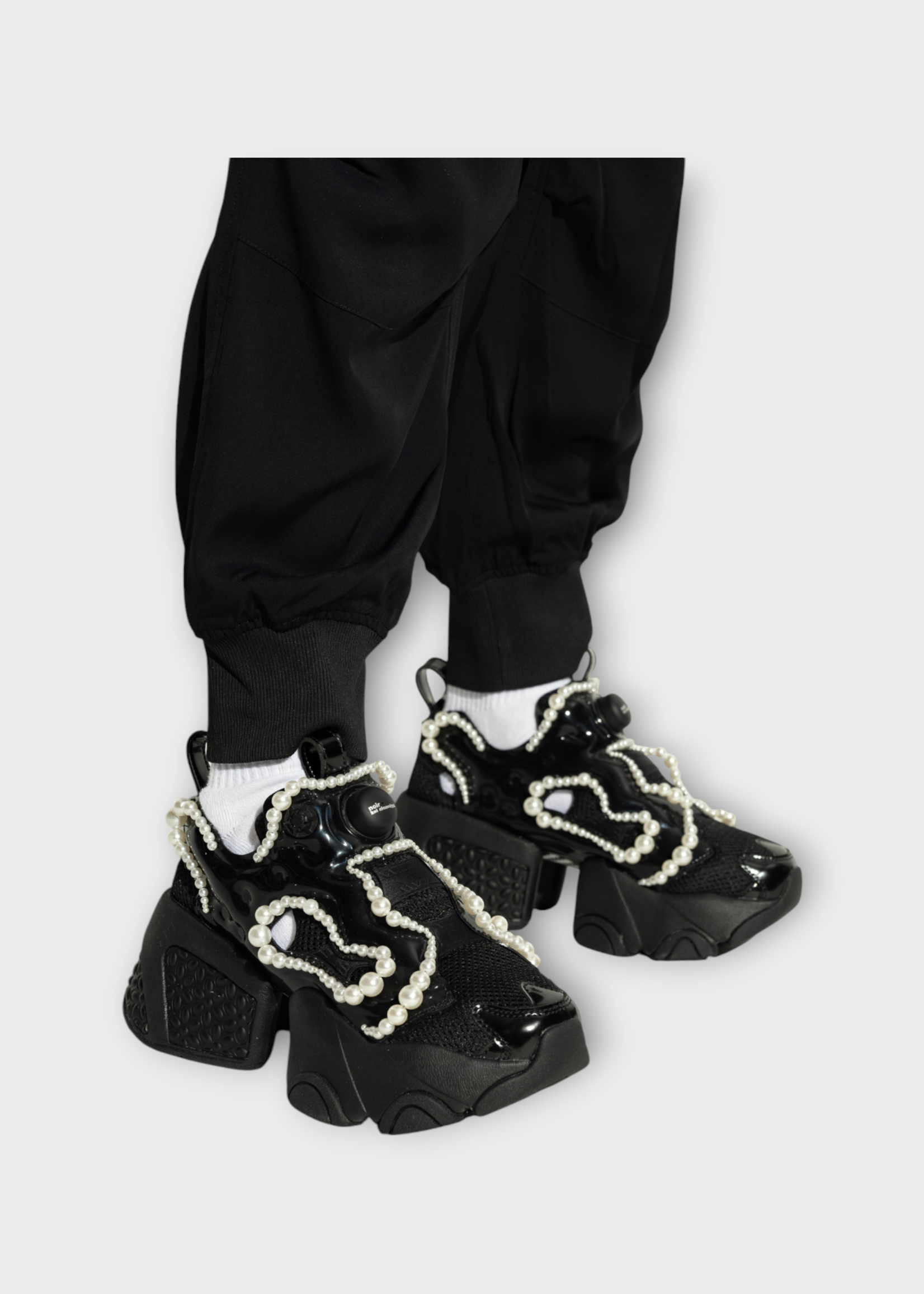 Noir Kei Ninomiya Noir Kei Ninomiya Sneakers, Black, NKN x REEBOK Flying Pearl Pump Fury Shoes