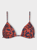 Eres Eres Swimwear, Print, Cyprae Small Triangle Bikini In Navy Blue & Brown w/ Imp Coquillag Ete Indien Print
