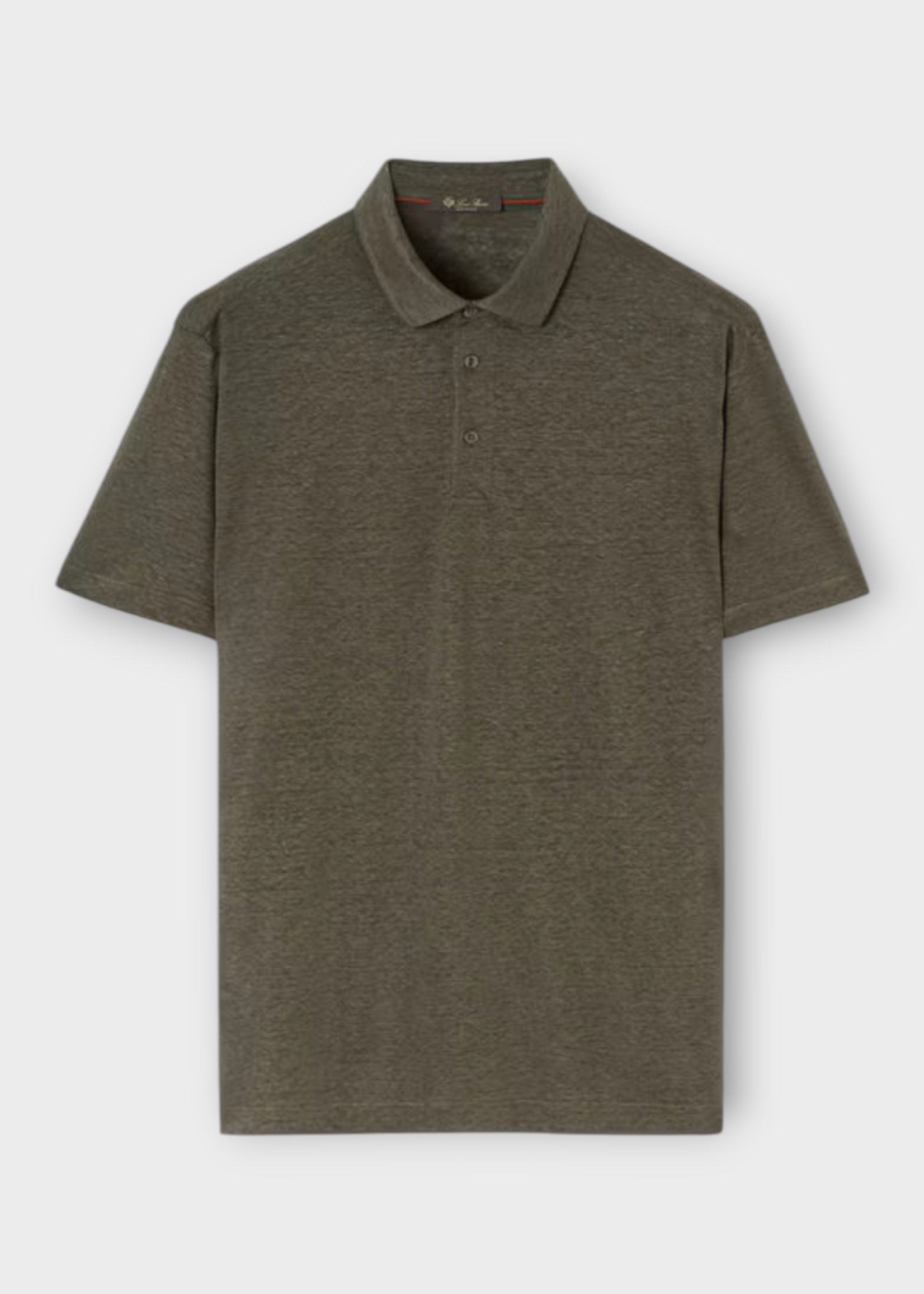 Loro Piana Loro Piana Polo, Green, Gargano Linen Short Sleeve Polo Dublon In Sea Oak