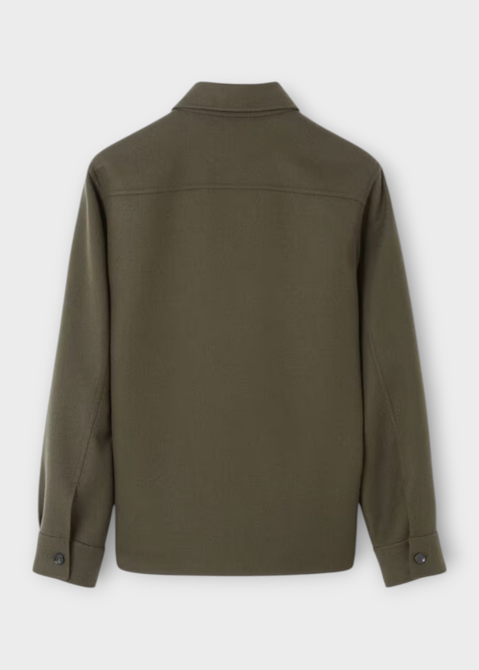 Loro Piana Loro Piana Jacket, Green, Jim Cashmere Straight Cut Collared Button Up Overshirt In Black Pine