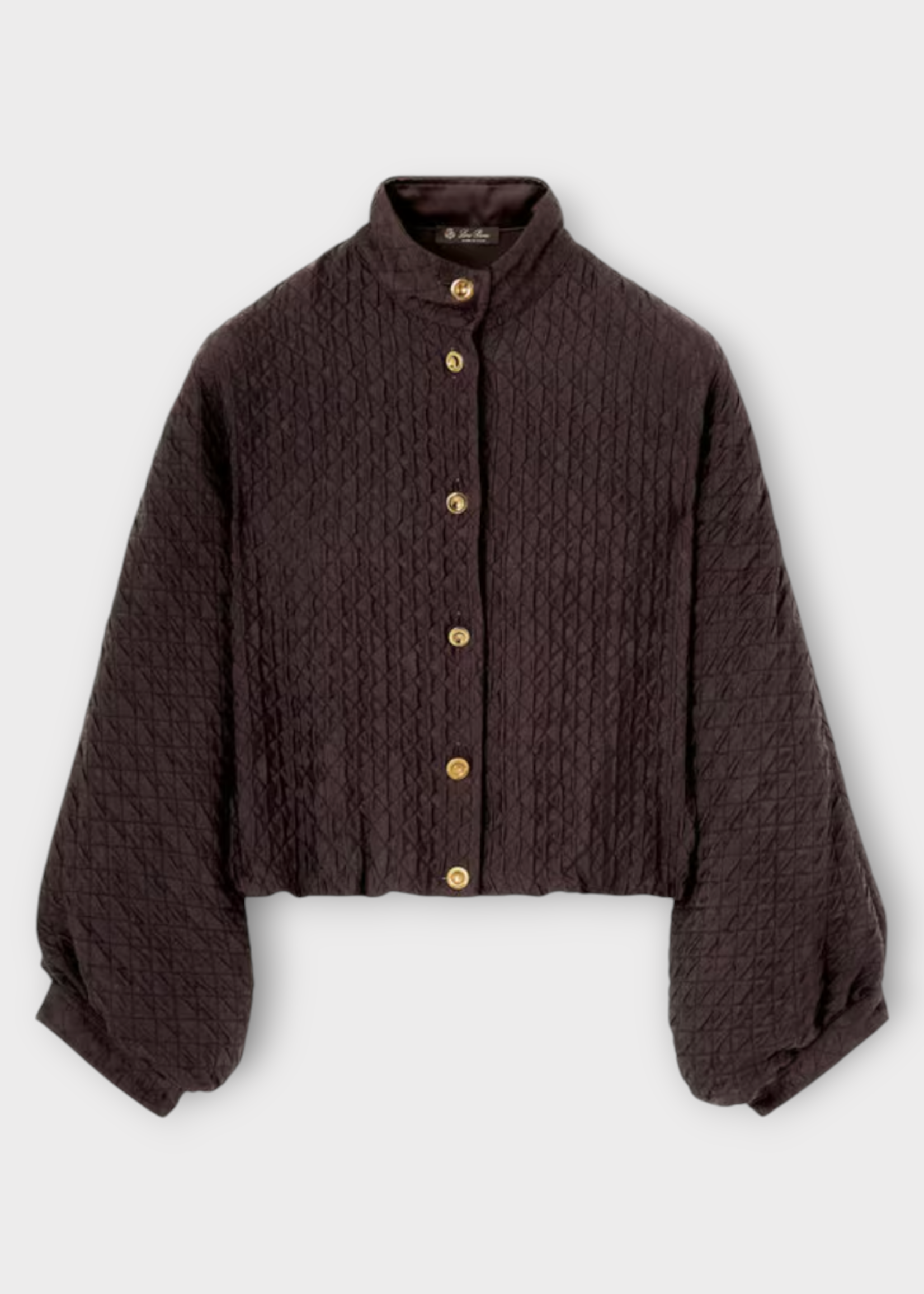 Loro Piana Loro Piana Jacket, Brown, Benedetta Silk Fluid Diamond Cloquet Button Up Jacket In Cloves