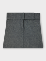 Courreges Courreges Skirt, Blue, Belted Denim Mini Skirt In Dark Heather Grey