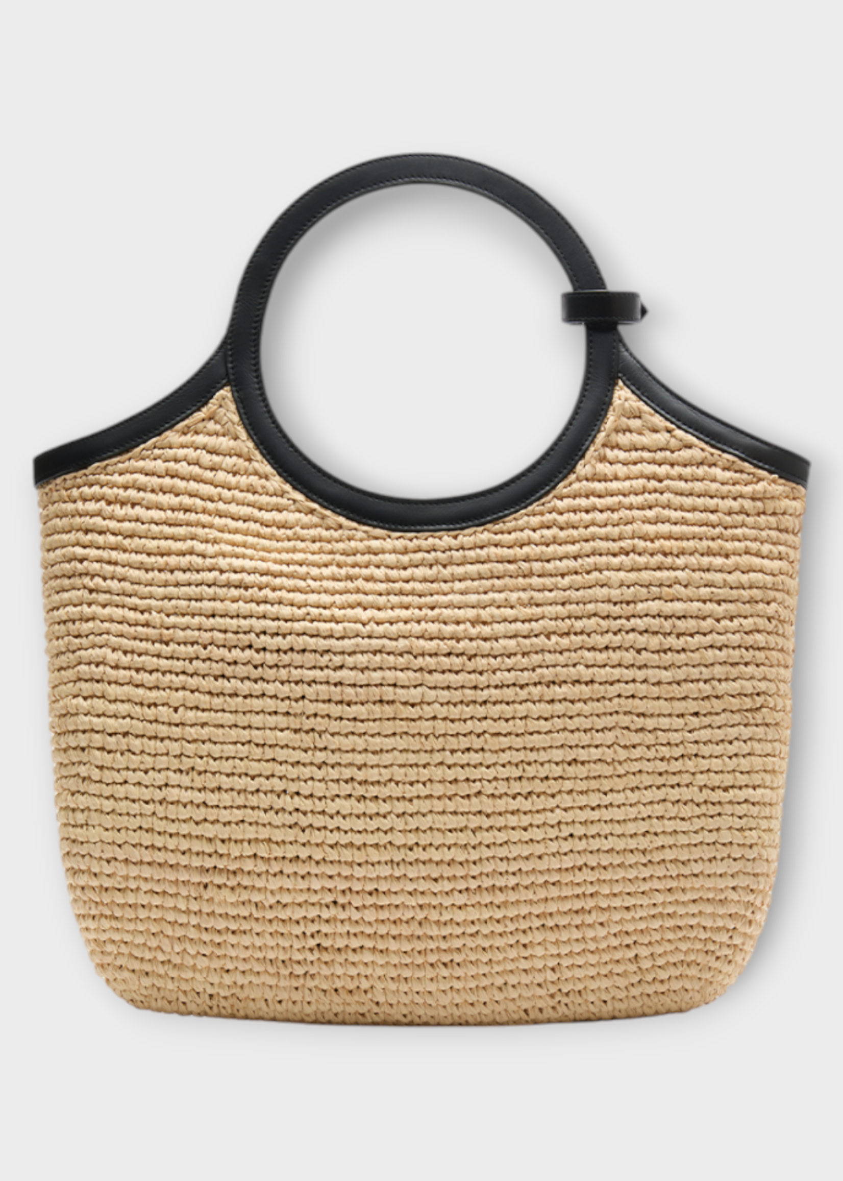 Courreges Courreges Bag, Beige, Medium Holy Raphia Bag In Natural w/ Top Handle