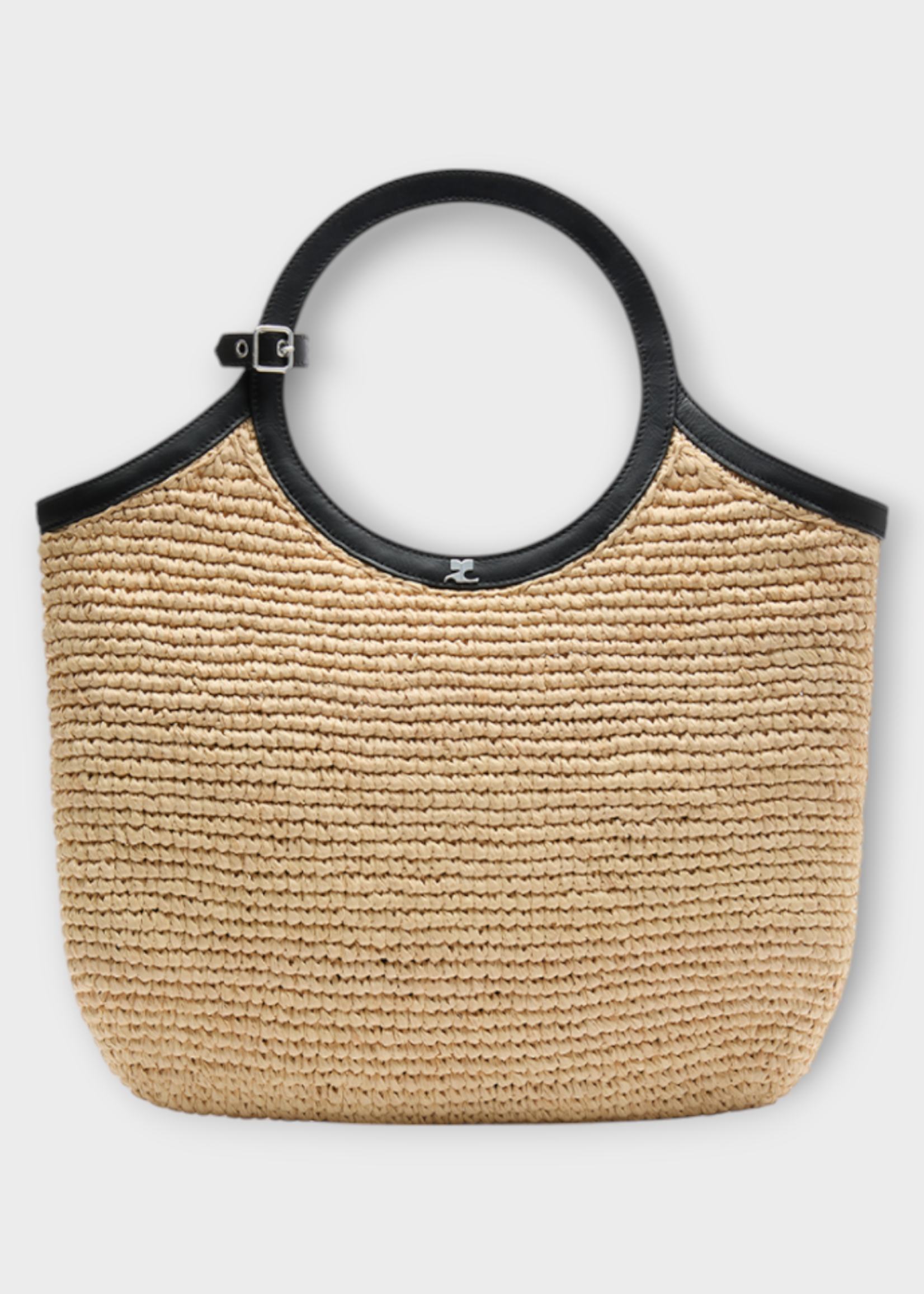 Courreges Courreges Bag, Beige, Medium Holy Raphia Bag In Natural w/ Top Handle