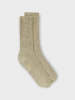 Loro Piana Loro Piana Socks, Beige, Meina Cotton Ribbed GG10 Socks In Mossy Herb Mel