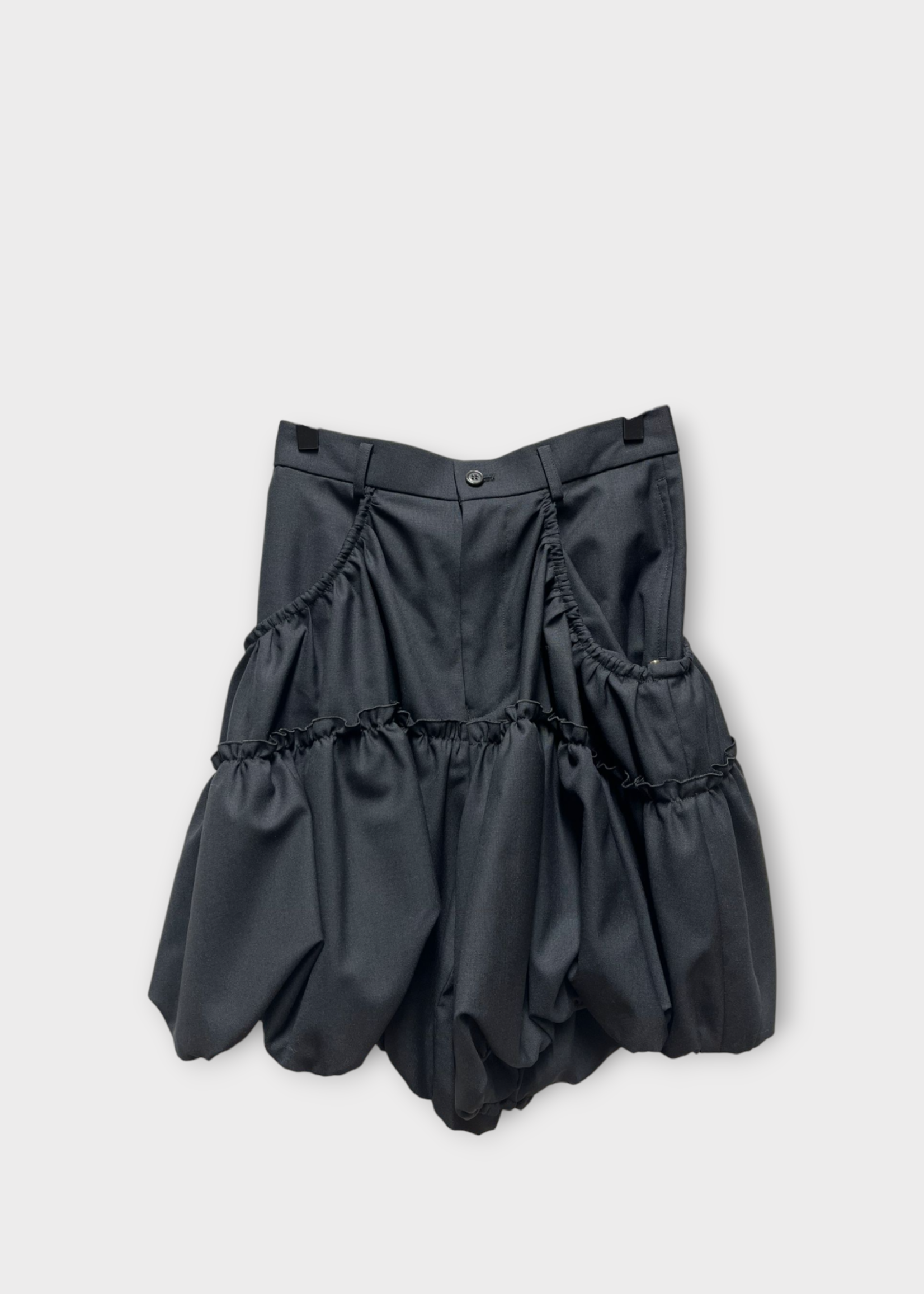 Noir Kei Ninomiya Noir Kei Ninomiya Shorts, Black, Wool Ruffled Shorts