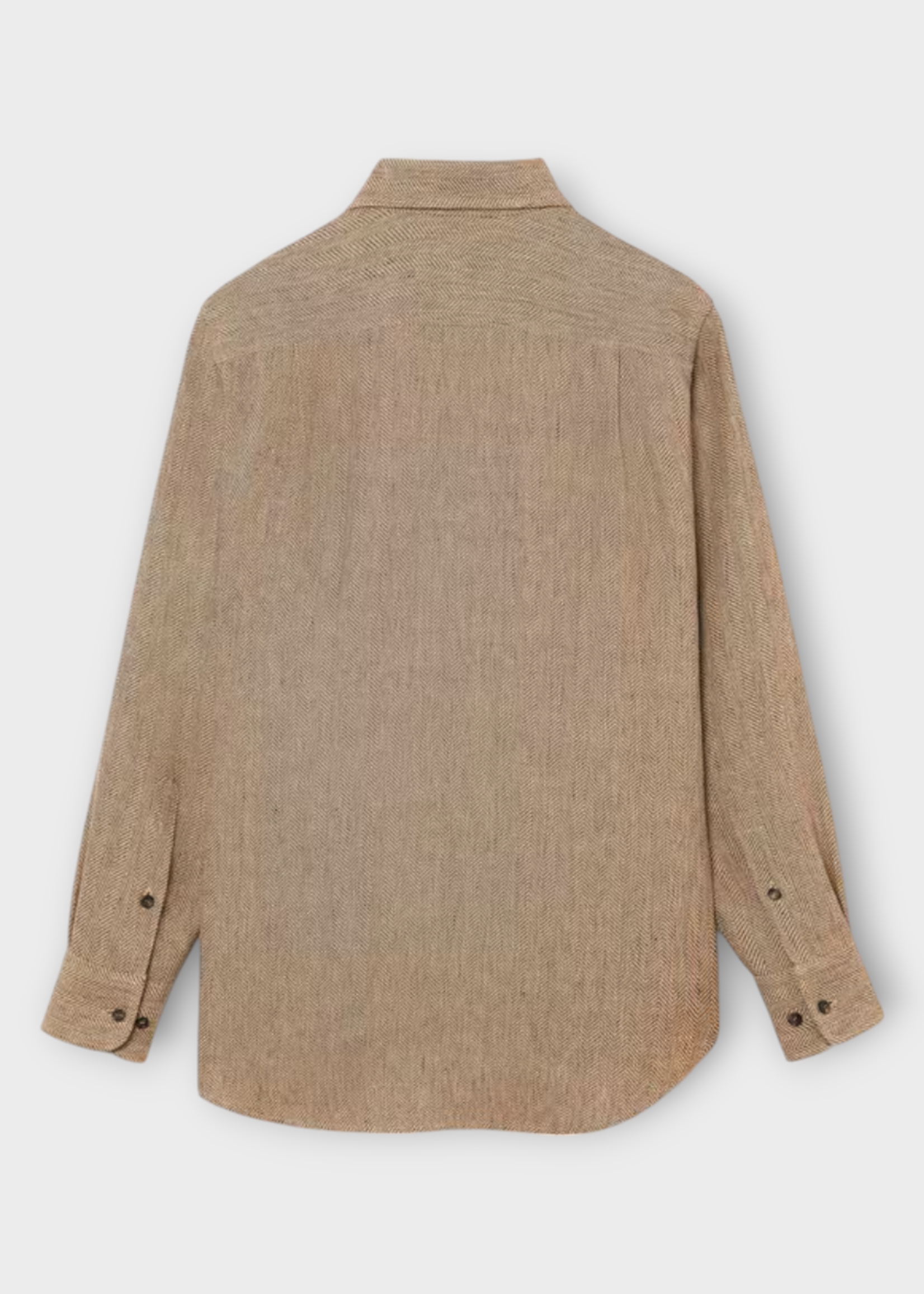 Loro Piana Loro Piana Shirt, Brown, Andre Linen Summer Shirt In Brown Chevron