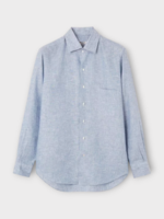 Loro Piana Loro Piana Shirt, Blue, Andre Linen Summer Shirt In Light Blue Indigo